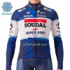 Cykeltrøje Langærmet Vinter 2023 Soudal Quick-Step Blå Hvid